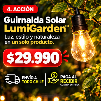 LumenGarden™ - Guirnalda Solar 10m - 10 ampolletas