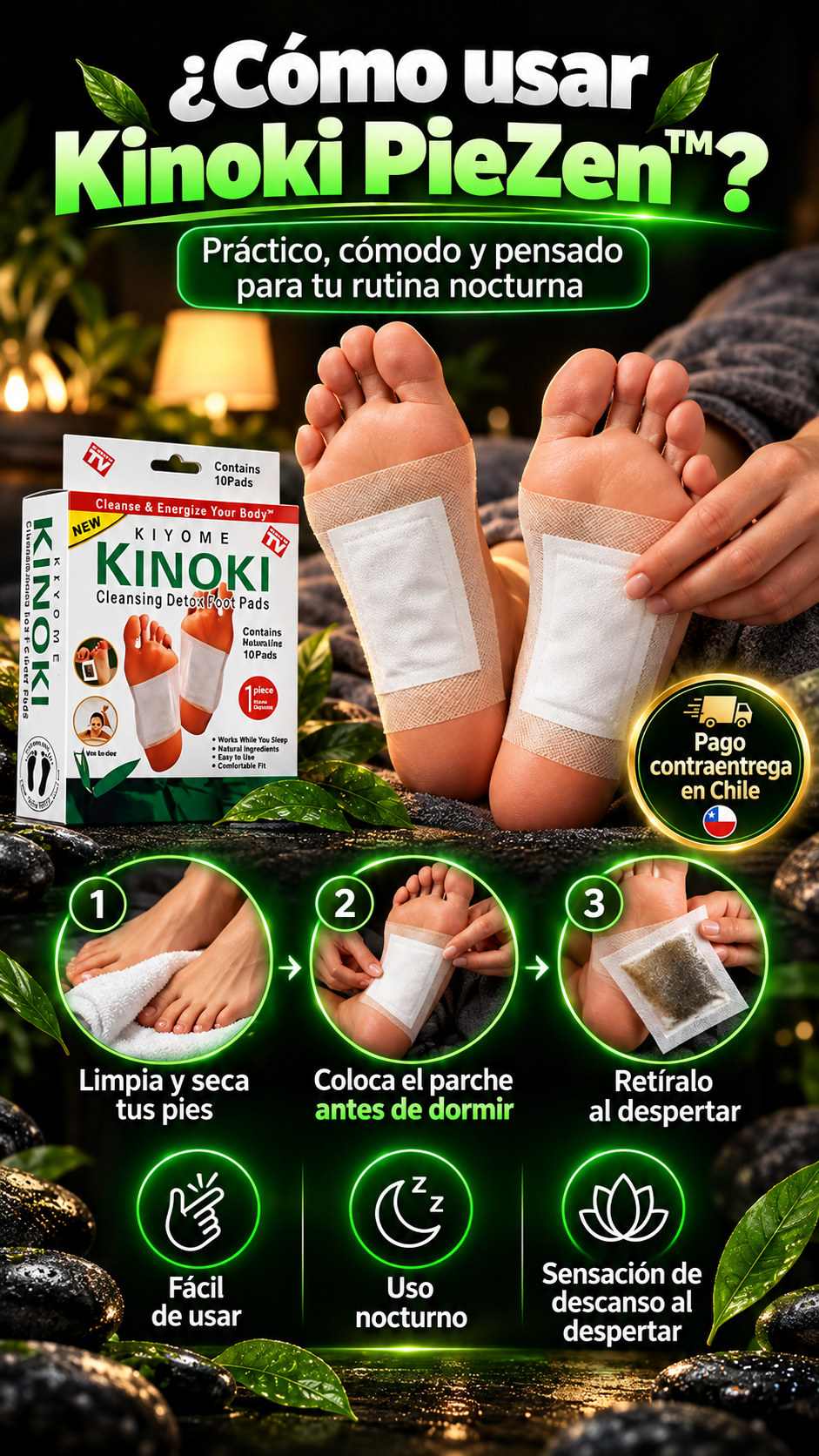 Parches Kinoki PieZen™ – Pack Descanso