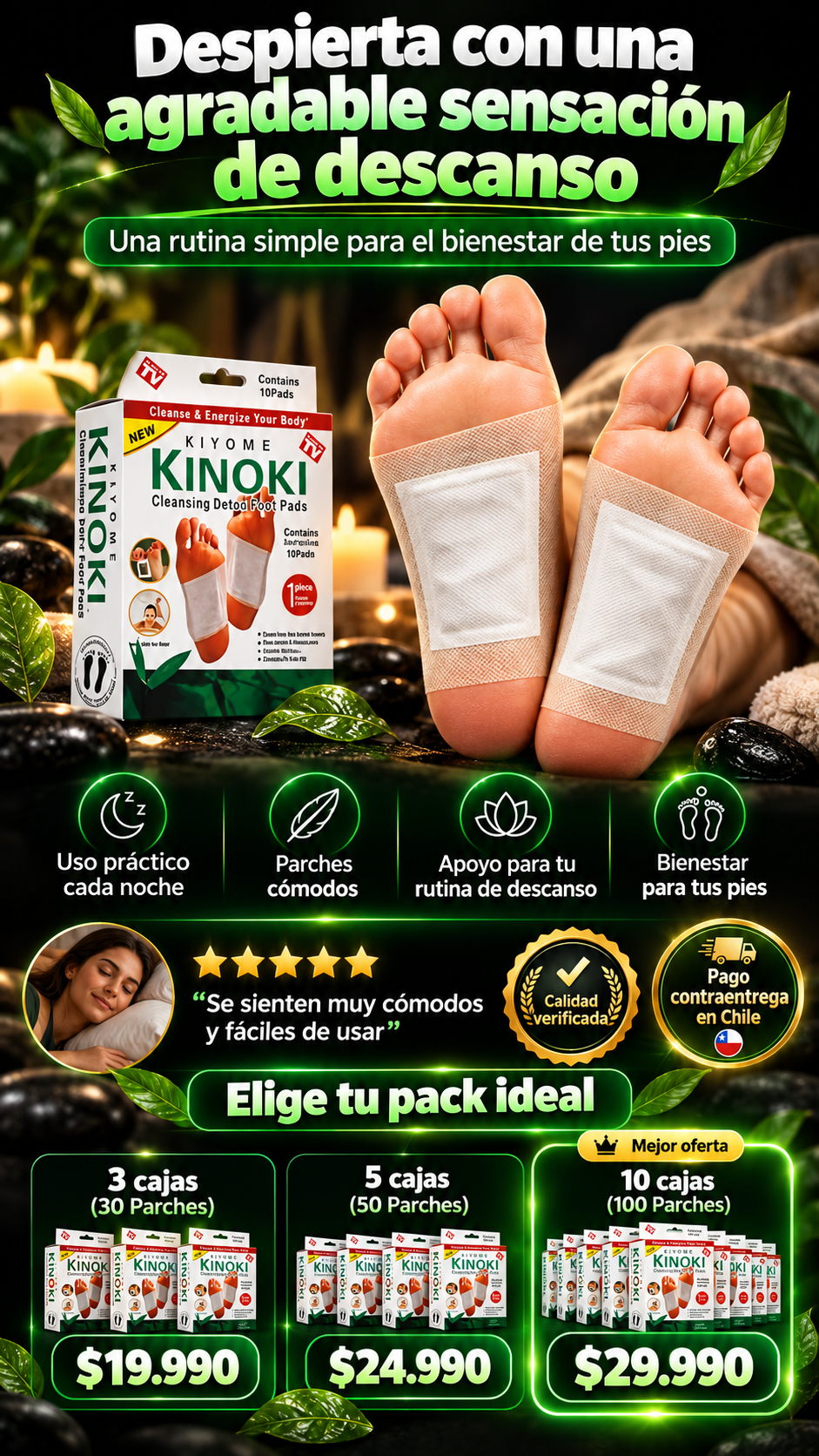 Parches Kinoki PieZen™ – Pack Descanso